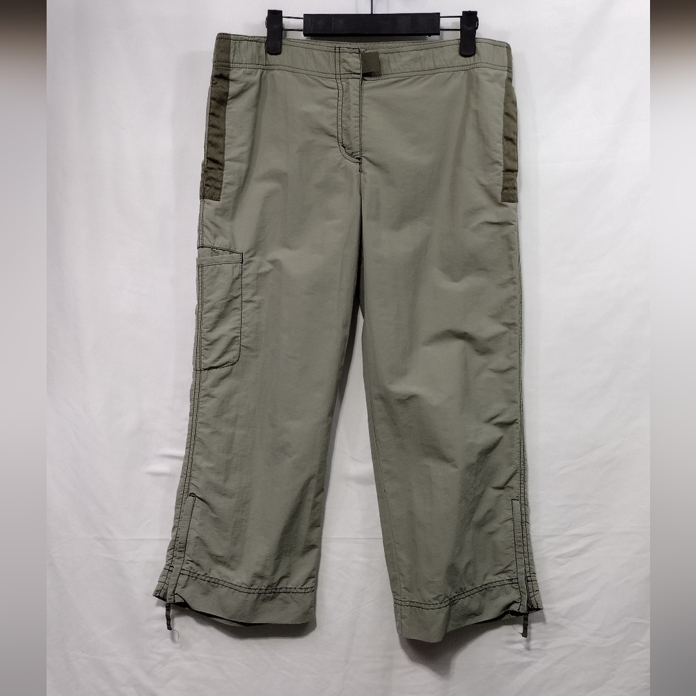 Vintage Eddie Bauer Hiking Pants Women's 6 Green Capri Outdoor Camping Safari